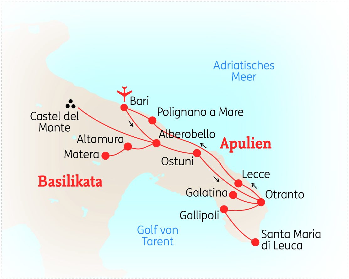 Zurück nach Bari – Apulien: Höhepunkte