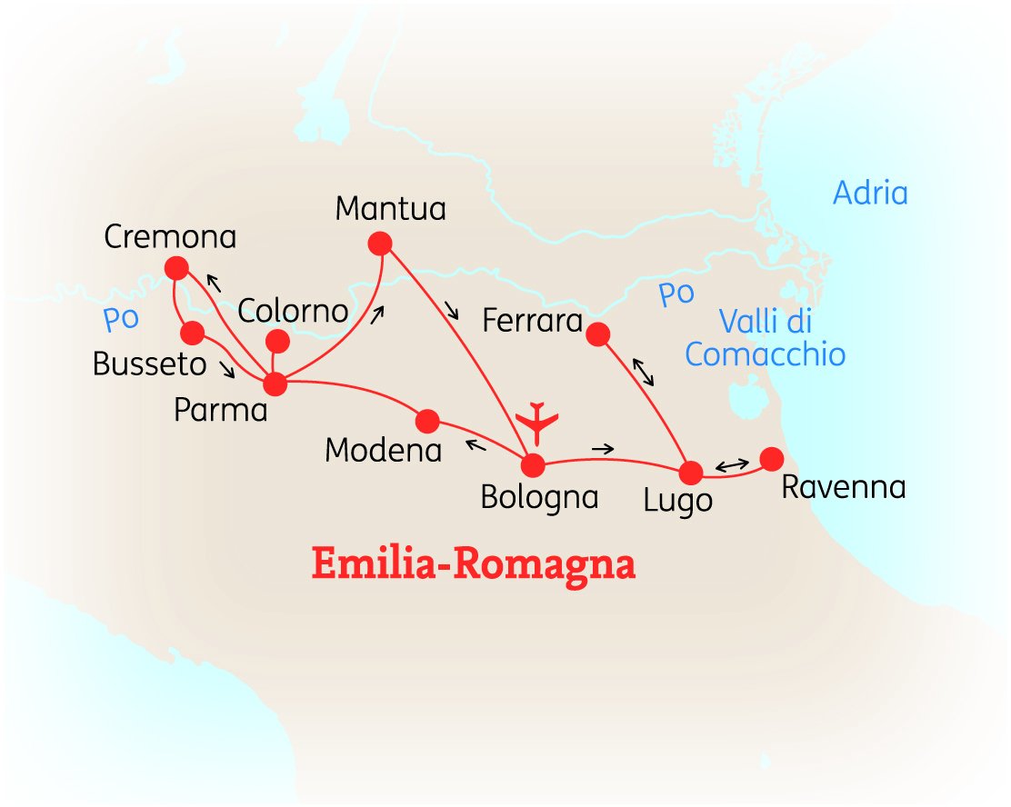 Parma – Mantua – Bologna – Emilia-Romagna: Kultur & Genuss